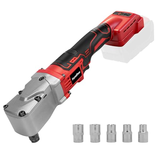 Right Angle Impact Wrench for Milwaukee M18 Battery (No Battery) | 1/2" Square Drive, 280Nm, 2-Speed Control, Cordless Design, LED Light, Safety Lock, Includes 5 Sockets for Tight Spaces