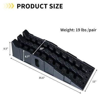 Car Ramps for Oil Changes Lift 6.7'', Vehicle Maintenance Portable Anti-Slip Ramp for Truck Garage RV Trailer Tire Change