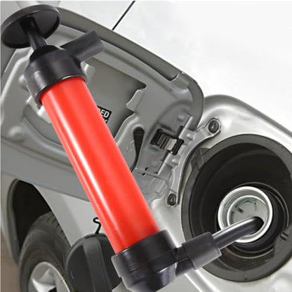 Manual Siphon Pump Kit for Fuel Oil Transfer - Hand Operated Liquid Extractor with Hose for Car Maintenance Garage Use 5ft Tube