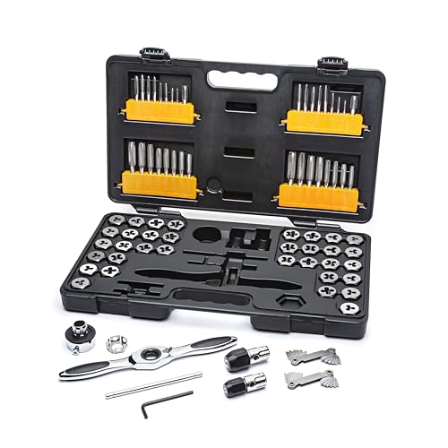GEARWRENCH 77 Piece SAE/Metric Ratcheting Tap and Die Set -3887 - size: 77 PC, style: SAE/Metric