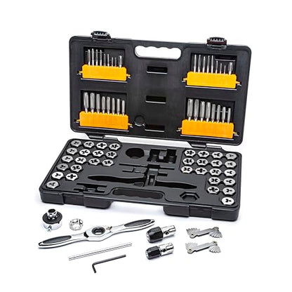 GEARWRENCH 77 Piece SAE/Metric Ratcheting Tap and Die Set -3887 - size: 77 PC, style: SAE/Metric