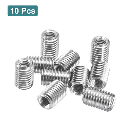 uxcell 10Pcs Threaded Inserts, M8-1.25x18 & M12-1.75x18 Stainless Steel 303 Screw Thread Sleeves Thread Repair Insert for Mechanical Equipment - size: M8-1.25x18 & M12-1.75x18mm