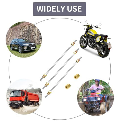 MuHize Stainless Steel Brake Line Kit - Upgraded 16" Flexible 3/16" Brake Tubing with Inverted Bubble Flared Ends & 2 Unions - color: White, size: 16 Inch