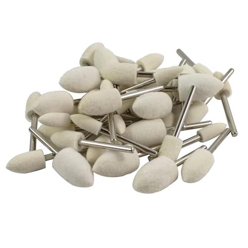 40 Pcs Bullet Shape Wool Polishing Bits - 1/8'' Shank Wool Felt Buffing Polishing Cone Kits for Dremel Rotary Tools (6mm/8mm/10mm/12mm) - style: 40 Pc Bullet Shape Wool Polishing Bits