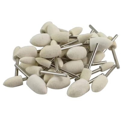 40 Pcs Bullet Shape Wool Polishing Bits - 1/8'' Shank Wool Felt Buffing Polishing Cone Kits for Dremel Rotary Tools (6mm/8mm/10mm/12mm) - style: 40 Pc Bullet Shape Wool Polishing Bits