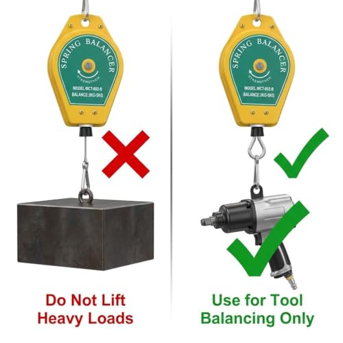 QWORK Spring Balancer, 2 Pack 6.6lbs - 11lbs Bearing Retractable Tool Fixture Holder for Assembly-line - size: 6.6lbs - 11lbs