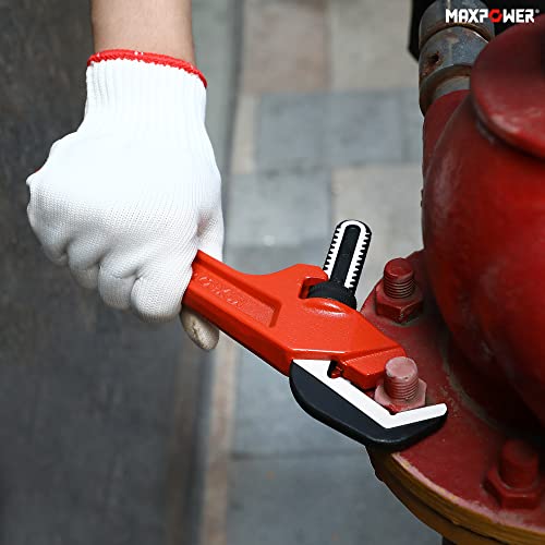 MAXPOWER Adjustable Offset Hex Wrench, 12 Inch, Red, Cast Iron - size: 12"