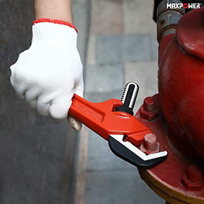 MAXPOWER Adjustable Offset Hex Wrench, 12 Inch, Red, Cast Iron - size: 12"