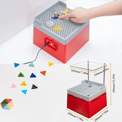 Stained Glass Grinder Mini DIY Grinding Tool, 9V 3.5A Portable Glass Grinder Kit with 5/8" Diamond Grinder Bit for Glass Processing Arts Etc. (Red) - color: Red