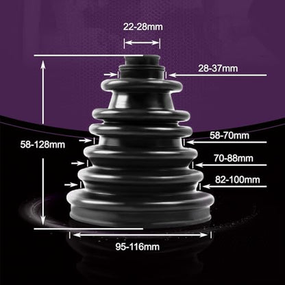 Upgrade CVS18 Universal CV Axle Boot Repair Kit, 5.04 Inch (128mm) Height, Fits Shaft Size 22mm-28mm, Silicone Rubber, Waterproof Dustproof Protection for Cars, Trucks, SUVs