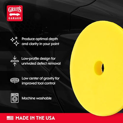 Griot's Garage 5.5” Perfecting Foam Pads for Car Polishing and Detailing, Buffing Pads for Paint Correction, Polishing, and Waxing, Yellow, Set of 2 - size: 5.5 Inch Pads (Set of 2)
