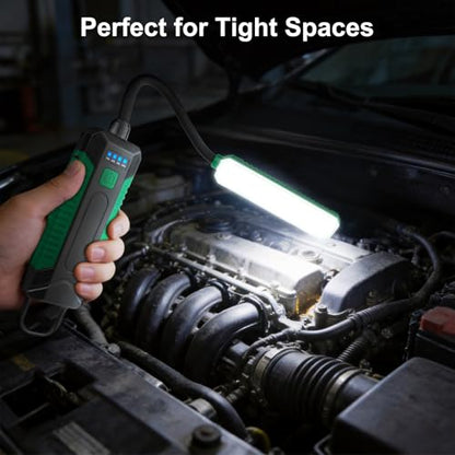LED Work Light with 360° Flexible Gooseneck, Rechargeable 2000mAh Magnetic Mechanic Light, 5 Modes COB Inspection Lamp with Hook, USB-C Portable Flashlight for Auto Repair, Camping, Workshop