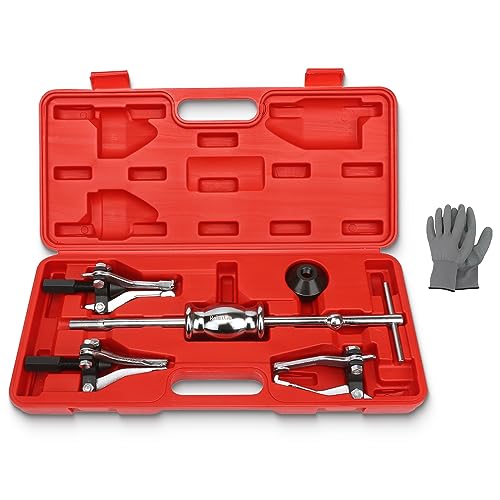ReluxGo 3 Jaw Gear Bearing Slide Hammer Puller Set, Universal Internal & External Gear Pulley Puller Set for Pulling Out Gears Bearings