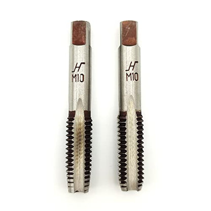 AtticZone M10 x 1.5 Metric Hand Thread Tap, Right Hand, Alloy Tool Steel, 1 Taper Tap, 1 Plug Tap for Metal Working DIY Industrial - size: M10x1.5