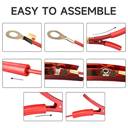 Goupchn Heavy Duty Crocodile Clamps Pure Copper 1000A Car Battery Charger Clamps 2PCS Power Replacement Battery Alligator Clips Jumper Cable Clamps Welder Clips for Car Automotive Vehicle Boat - size: 1000A
