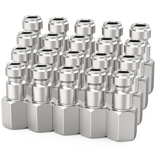 ChillWaves Automotive T-Style Air Plug, 1/4" NPT Female Pneumatic Plugs, Air Compressor Accessories Fittings(20-PACK) - size: 1/4" FNPT(1/4" Body)