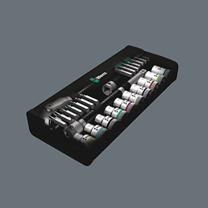 Wera 05004076001 8100 SC 6 Zyklop Metric Speed Ratchet Set, 25 Piece, 1/2" Drive