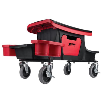 Performance Tool W85035 Heavy Duty Roller Mechanics Seat and Brake Stool with 4-Inch Rubber Swivel Casters Roll Over - style: Rolling Storage Garage Seat