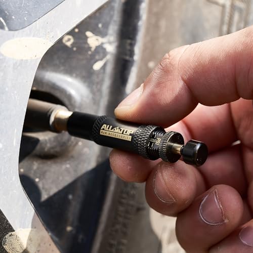 ALL-TOP Adjustable Auto-Stop Tire Deflator Valve Kit (10-30 PSI) 8 PCS Screw-on Tyre Air Down Tool for Offroad 4x4 (with 5 Valve caps) - color: 8pcs, with 5 valve caps