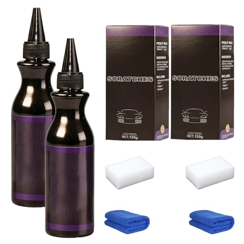 Scratch Remover for Vehicles, 2026 New Car Scratch Repair Kit, Multifunctional Car Paint Scratch Remover for Surface Damage, Portable Car Polishing Wax for All Drivers (2 Set) - color: 2 Set Black
