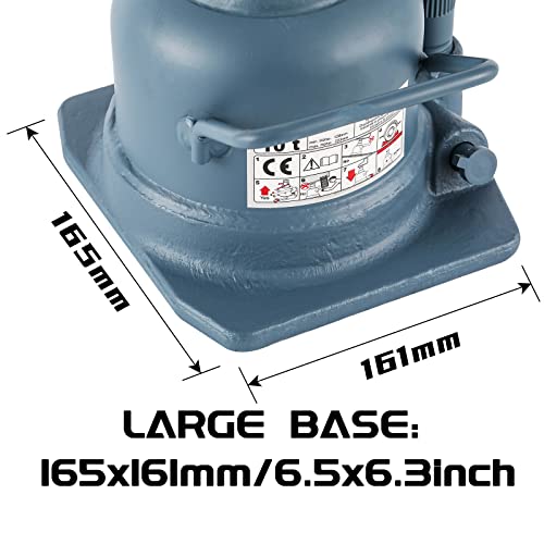 BAOSHISHAN 10 Ton Double Ram Bottle Jack 4.92" to 8.86" Lift Range | Low Profile, Heavy-Duty Hydraulic Lifting, Welded Steel Frame, Built-in Safety Valve, for SUV Truck RV - size: 10 Ton (Low Profile)