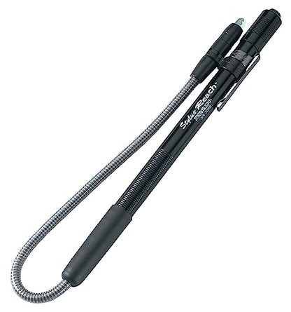 Streamlight 65618 Stylus Reach 11-Lumen White LED Pen Light for Mechanics, Inspectors, and Technicians with Flexible 7-Inch Extension Cable and 3 AAAA Alkaline Batteries, Black - color: Black