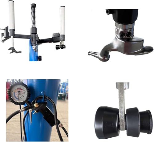 ME-T530Z & ME-B620 Tire Changer and Wheel Balancer Combo, Wheel Balancer with Pedal Inflation Gauge, Double Assist Arm Rim Clamp Machine, Alloy Steel Jaw and Stainless Mounting Head - color: Blue530+620