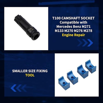 Kuntech Engine Timing Tool Kit Compatible with Mercedes Benz M133 M270 M274, 15PCS Camshaft Locking Alignment Timing Tools Set with Carrying Case & Gloves - size: For M133 M270 M274