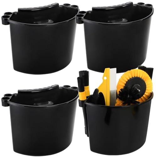 4 Pieces Detailing Bucket Organizer, Portable Bucket Tool Caddy with Drainage Holes, Multipurpose Auto Wash Tool Hanger Cleaning Accessory for Home, Garden, Ice Fishing, Universal Fit