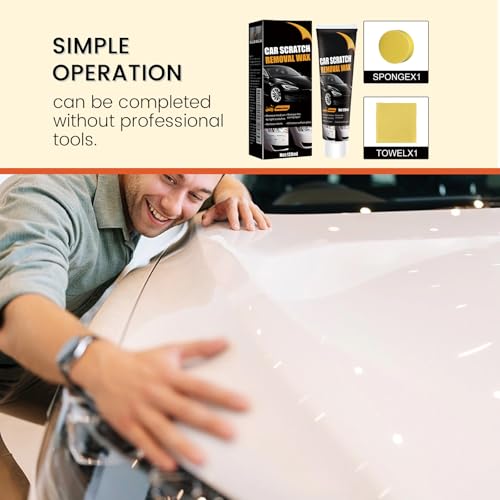 Scratch Removal Wax, 1PC Scratch Remover for Vehicles, Containing Wiping Sponge Car Paint Scratch Repair Polishing Wax
