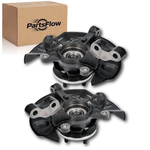 Front Left&Right Side Wheel Bearing Hub Steering Knuckle Assembly for Toyota Corolla L4 1.8L Sedan 2003 2004 2005 2006 2007 2008 Replace for 698-388 90363-40066 698-389 4321219015 With ABS hole - size: Front Pair