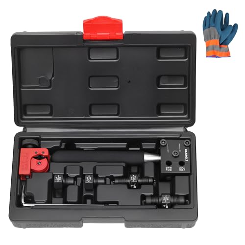 Brake Line Flaring Tool Kit, 3/16" 1/4" SAE Double Flare Tool for Brake Lines, Creates Single Double Bubble Flares for Vehicle Brake & Hydraulic Lines
