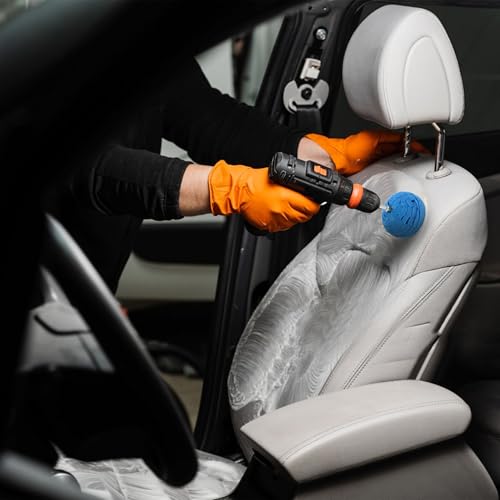 3" Polishing Ball for Drill, Detailing Adapter Round Buffing Cone Finishing Pad Waxing Car Power Ball Wheel Polisher with Attachment Hub Date Sponge Buffer Automotive Care Accessories Motorcycle