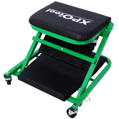 Mechanic Creeper, Garage Gift, 36" Z Creeper Seat, 2 in 1 Mechanic Gifts, 300 lbs Capacity, Low Profile Creeper with 6 pcs Wheels in Garage/Shop for Fathers Day Tool Gift (Green) - color: Green