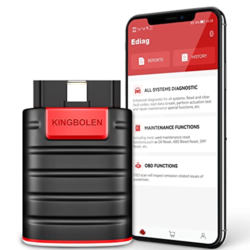 KINGBOLEN Ediag OBD2 Scanner Bluetooth, Bidirectional Scanner All System Diagnostic Tool for iOS & Android, Active Test,15+ Reset Function, FCA AutoAuth, 1 Year Update | All Software 1 Year Update For iOS & Android, Active Test Code Reader with ECU Functi