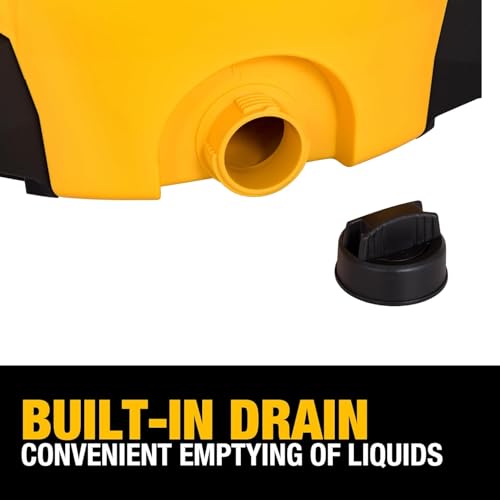 DEWALT 12 Gallon STEALTHSONIC Ultra Quiet Poly Wet Dry Vacuum, DXV12P-QTA Powerful Suction Noise Reduction Vac, 5.5 Peak HP Shop Vacuum for Jobsite/Workshop, Reduce Motor Noise - size: 12 Gallon