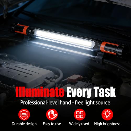 Magnetic Work Light, 2026 New Under Hood Work Home Light LED Portable Magnetic Light Bar, Underhood Worklight for Car, Repairing, Garage (1pcs) - style: 1pcs
