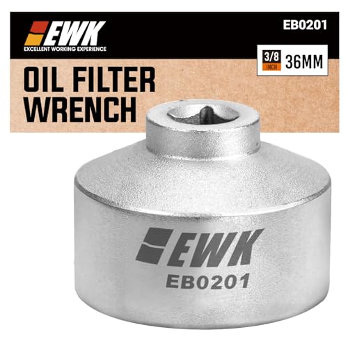 EWK 36 mm 6-Point Low-Profile Oil Filter Wrench Socket – Remove Tight Oil & Fuel Filter Caps in Confined Engine Bays, 3/8" Drive for BMW, Ford F250, VW, Audi, Mini, Volvo, Porsche - size: 36mm