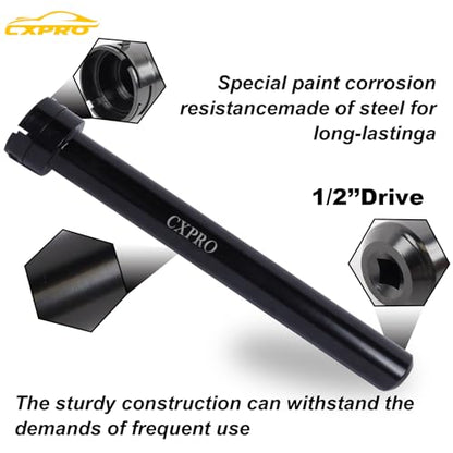Inner Tie Rod Removal Tool Kit, Inner Tie Rod Tool Set with 12 Crowfoot Adapters 1/2 Inch Drive Tube for Tie Rods Remove & Install Cars
