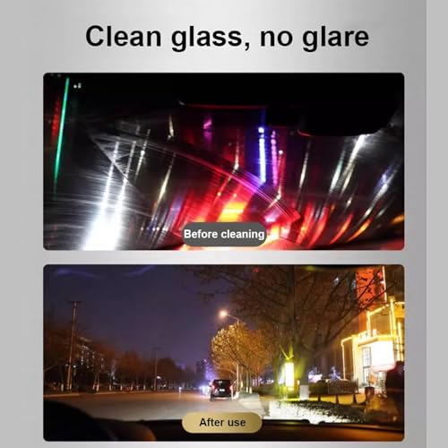 Car Glass Oil Film Cleaner, Glass Film Removal Cream, Car Windshield Oil Film Cleaner, Glass Stripper Water Spot Remover with Sponge and Towel (5 Set) - color: 5 Set