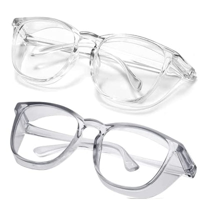 SQIMZAR Safety Glasses Goggles For Women Nurses Protective Eyewear,Anti Fog Safety Goggles - color: Clear +Grey