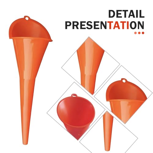 2 PCS Long Neck Oil Funnel, Portable Anti-Spill Plastic Wide Mouth Funnel, Multi-use for Fuel Coolant Engine Oil Adding, Universal for Most Cars Suvs Trucks(Red)