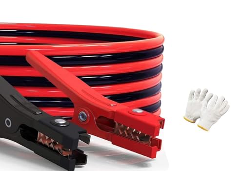 AUTOGEN 2 Gauge 20 Feet UL-Listed Jumper Cables,Booster Cables 800AMP Automotive Heavy Duty Jumper Cables Kit for Car, SUV, and Trucks with Professional Clamps, Carrying Bag Lights and Safety Gloves
