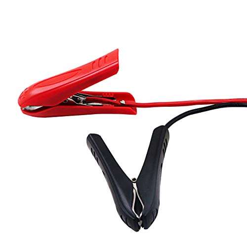 CERRXIAN 3.2FT 12V 14AWG Alligator Crocodile Clip to SAE Connector Quick Release Quick Disconnect Car Solar Power Charging Extension Cable,Black & Red C - color: Crocodile Clip