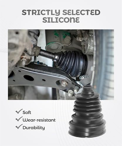 2PCS CV Axle Boot Repair Kit,Car Accessories Silicone CV Boot Repair Kit Includes 4 Stainless Steel Clamp and 6 Nylon Cable Ties,Universal Constant Velocity Boots Set,Suitable for Most Vehicle