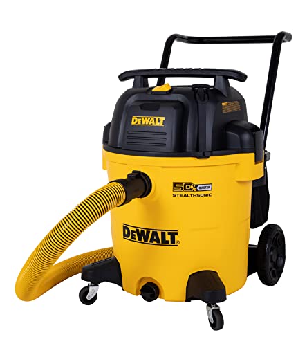 DEWALT 16 Gallon STEALTHSONIC Poly Wet/Dry Vacuum, DXV16P-QTA Noise Reduction Vac, Heavy Duty Shop Vacuum for Jobsite/Workshop, Reduce Motor Noise, Yellow - color: 16 Gallon