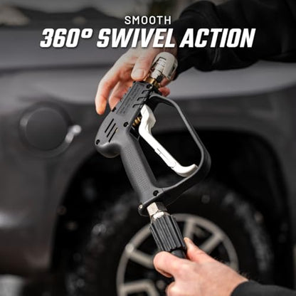 Slick Products Foam Cannon Pro Kit with 64oz Off-Road Wash, Swivel Pressure Washer Gun and 40ft Flex Hose – High-Pressure Foam Cleaning System for Cars, Trucks, ATVs & UTVs