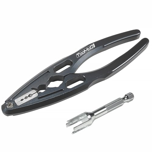 RC Tool kit with Shock Pliers Multi-function & Hex Bit Linkages Link Rod Ends Installing Tools for Arrma Axial Losi Tamiya 1/10 RC Cars Trucks Rock Crawlers (Black) - color: Black