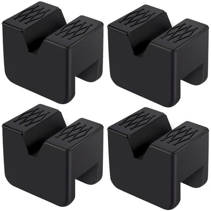 4-Pack Car Jack Stand Pads, Fits 3 Ton Rubber Jack Pad Adapter with Non-Slip Ridges, Universal Rail Pinch welds Protector for Protecting Car Chassis