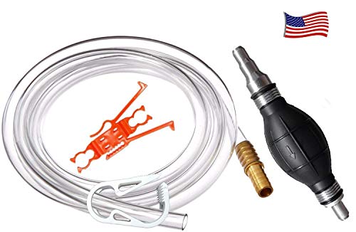 GasTapper Fuel Transfer Pump - Gas Siphon Pro Pump for Gasoline, Oil, Diesel, Water, Liquid, Fluid - Portable Hand Gas Pump Includes Brass Tip Weight, 9 Ft Hose and Pinch Clip - 3.5 Gls/Min - style: SiphonPro